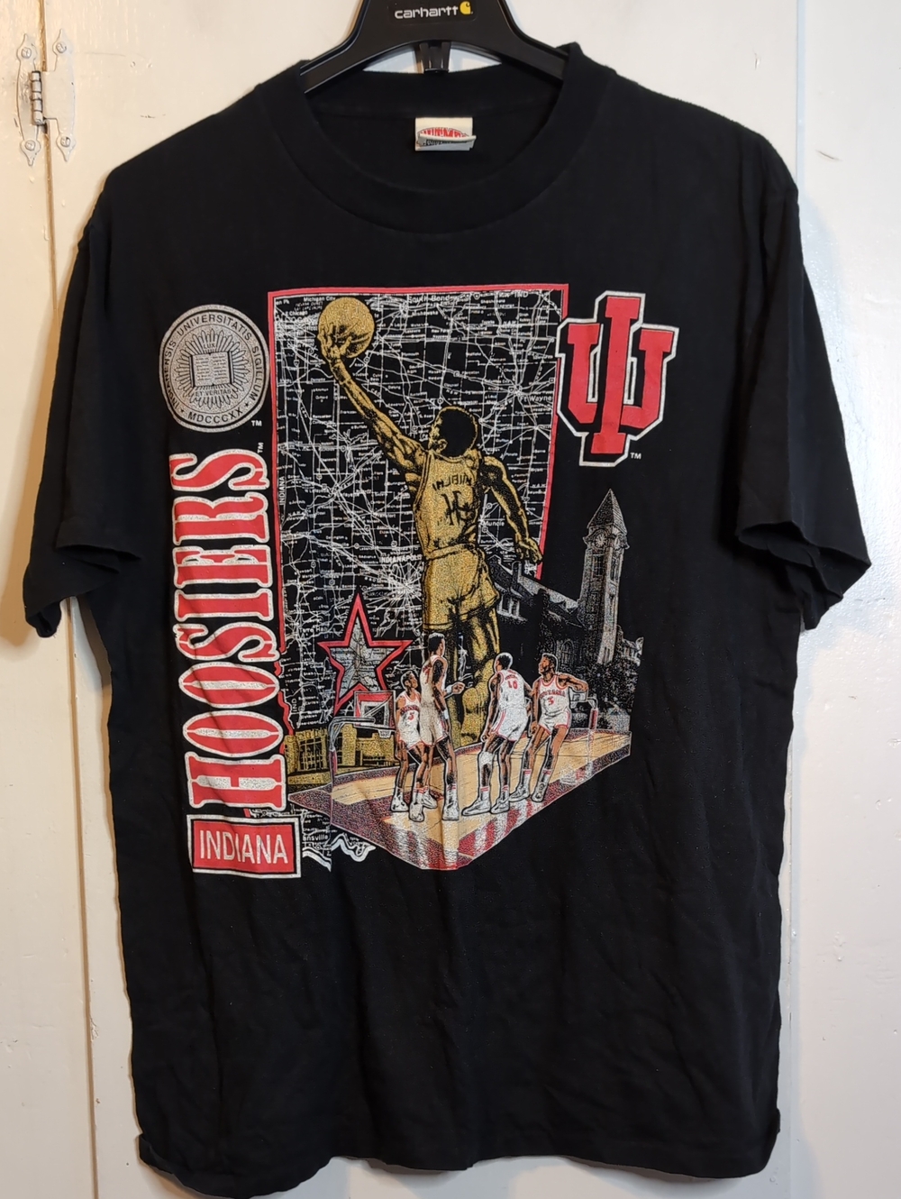Vint. 90s Indiana University Hoosiers NCAA Basketball tee mens XL